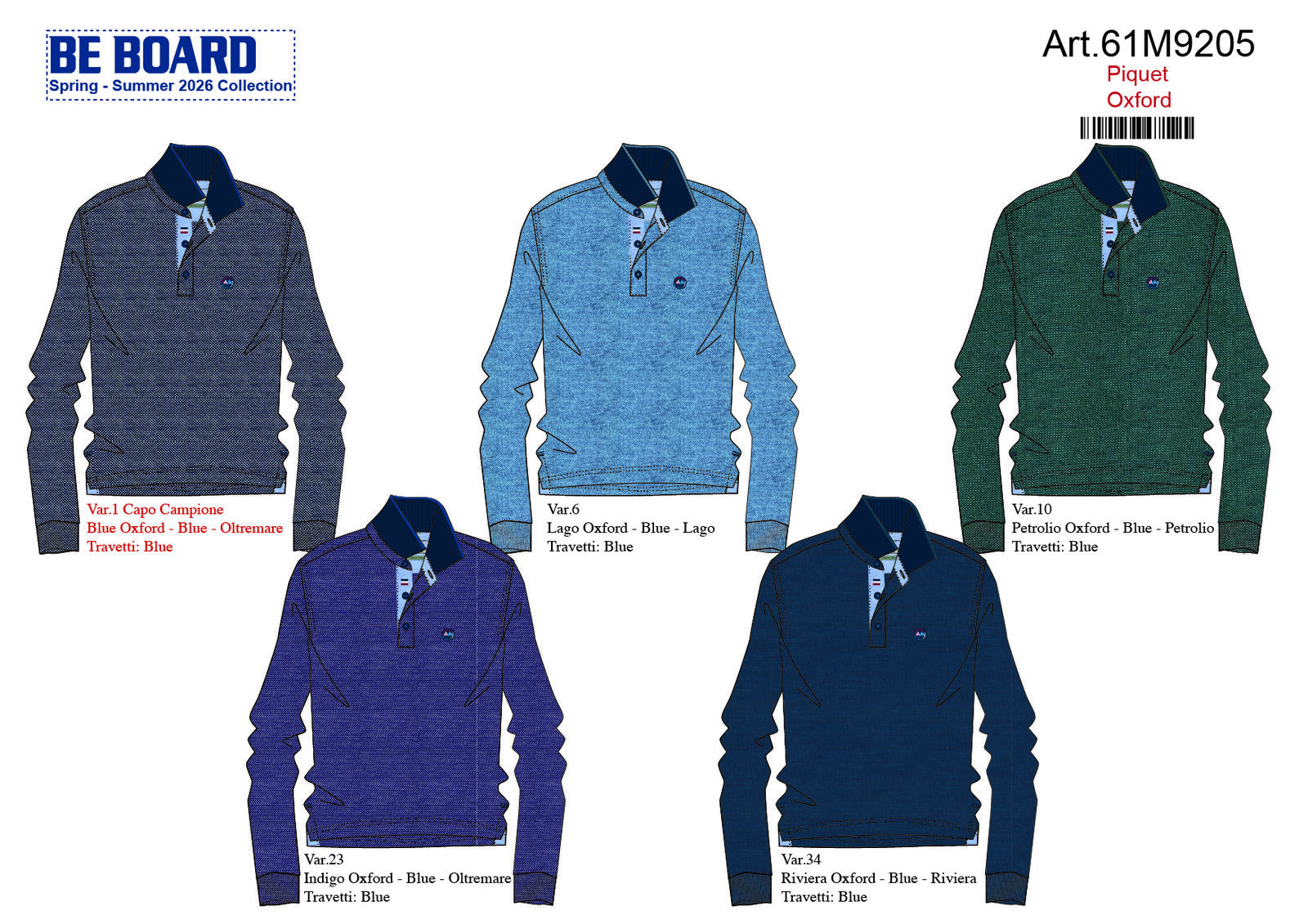 MEN'S SHAPED POLO SHIRT M/L 61M9205C Tellini S.r.l. Wholesale Clothing